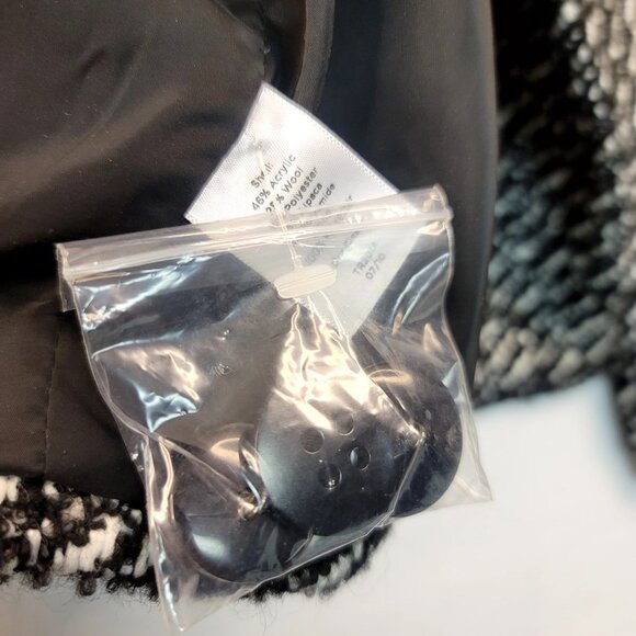 Talbots Womens Jackie Fit Black White Tweed Peacoat 10P Wool Blend Timeless - Picture 11 of 14